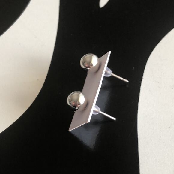 4 for $20 Small Silver Ball Stud Earrings - Picture 2 of 3